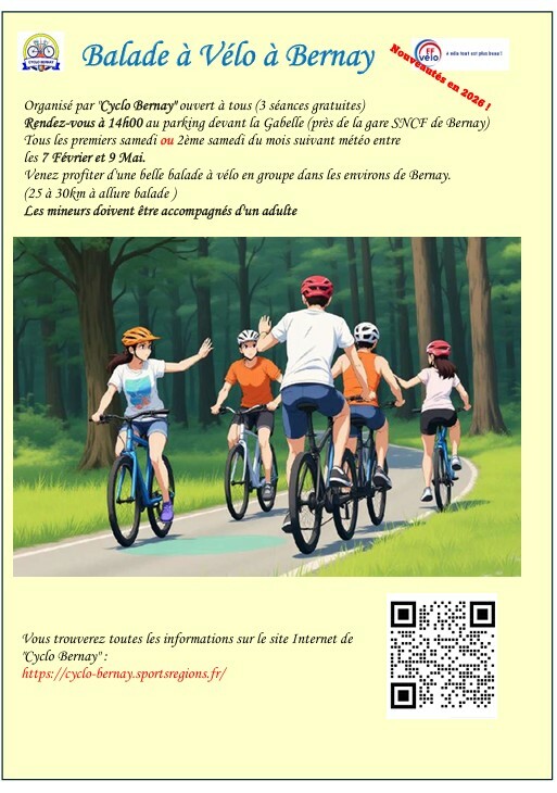 Samedi 7 Février 2026 : Balade à vélo à Bernay