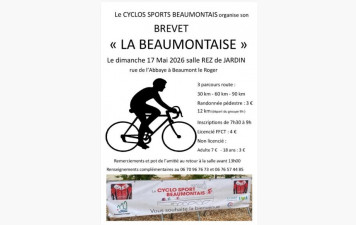 Dimanche 17 mai 2026 Cyclo Rando "La Beaumontaise"