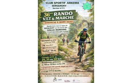 Dimanche 8 mars 2026 Rando VTT La Gallo-Romaine à Serquigny