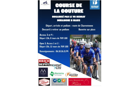 Dimanche 8 mars 2026 : 2 courses cyclistes FFC à Bernay